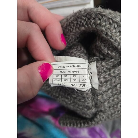 UGG Australia Cardy Classic Tall Knit Socks Sweater Boots Women's Size 7 Gray - Picture 9 of 9